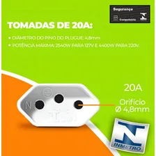 Tomada Dupla Sobrepor Sistema X 20a Com Caixa Externa Pluzie Cor Branco Foto mini 2