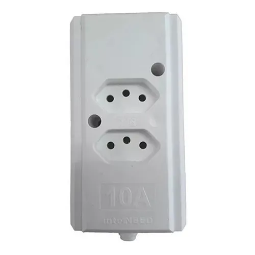 Tomada Em Barra Dupla 2p+t 10a Branca Interneed - Kit C/7 Foto 1