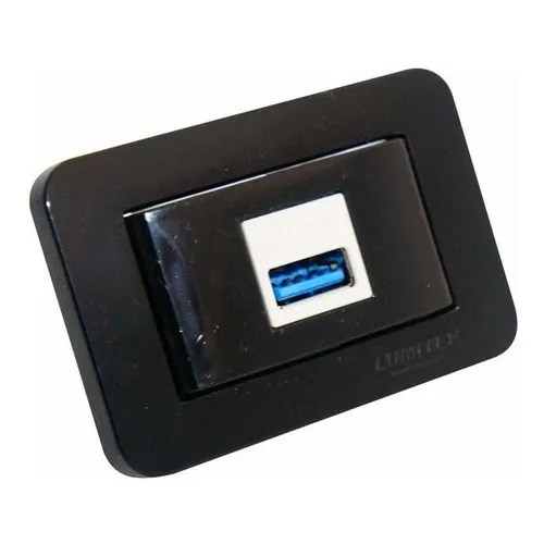 Tomada Embutir M贸veis Com 01 Usb Dados Preto [ 00010.2132657 Foto 1