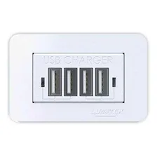 Tomada Embutir Móveis Com 04 Usb Branco - Lumitek Foto  mini 1