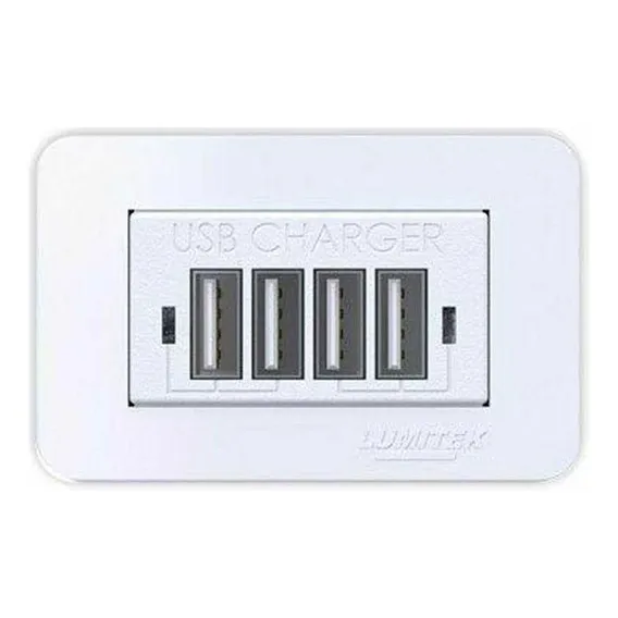 Tomada Embutir Móveis Com 04 Usb Branco - Lumitek Foto 1