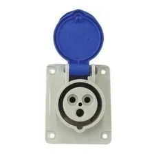 Tomada Embutir Newkon N3246 32a 220/240v 2p+t 6h Azul Steck Foto  mini 1