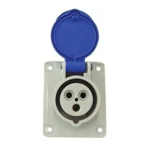 Tomada Embutir Newkon N3246 32a 220/240v 2p+t 6h Azul Steck Foto 1