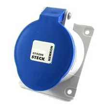 Tomada Embutir Newkon N3246 32a 220/240v 2p+t 6h Azul Steck Foto mini  3