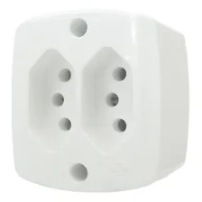 Tomada Externa Ilumi 2 Polos +terra Dupla 10a Branca 16518 Foto mini 1