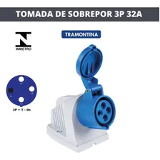 Tomada Industrial Sobrepor 3p+t 32a 220-250v 9h Tramontina Cor Tomada Sobrepor azul Foto mini 3