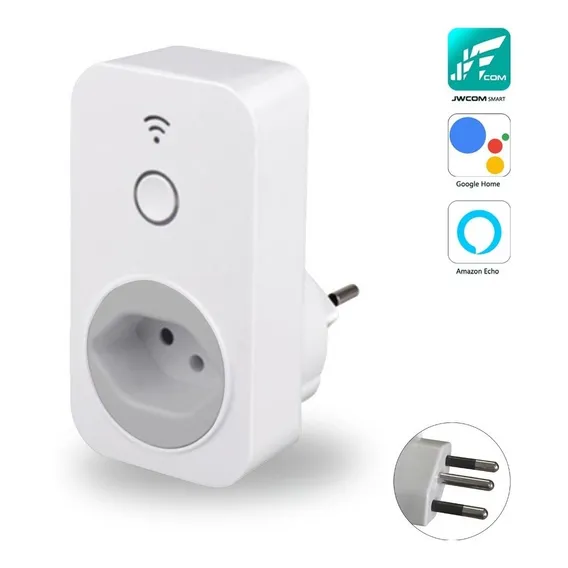 Tomada Inteligente Smart Wifi  B2 Jwcom Alexa E Google Home Cor Branco Foto 1