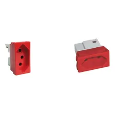 Tomada Modulo 2p+t 10a 250v Vermelha Stella Steck 868060vm Foto mini 1