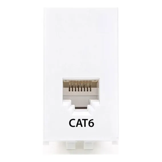 Tomada (módulo) Rede Rj45 Cat6 Ilus Siemens 5tg9 9100 Cor Branco Foto 1