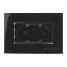 Tomada P/ Moveis Margirius 2p+t Preta 10a 250v Nbr 14136 Cor Preto Foto mini 1