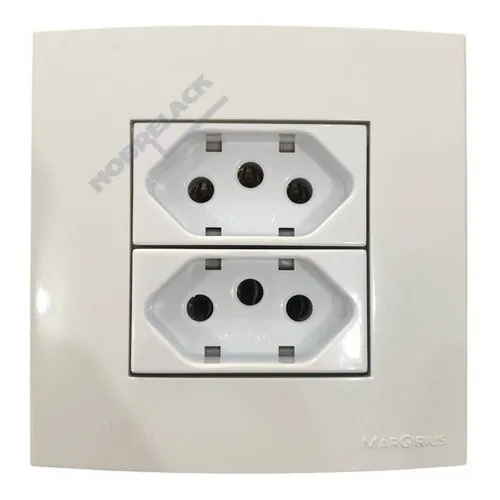 Tomada Para M贸vel Dupla De Embutir 20a Margirius 3 Cores Cor Branco Foto 1