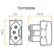 Tomada Para Móvel Dupla De Embutir 20a Margirius 3 Cores Cor Marrom Foto mini  3
