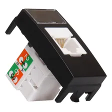 Tomada Para Rede De Informática Rj45 Cat5e Preto Fosco Foto mini 2