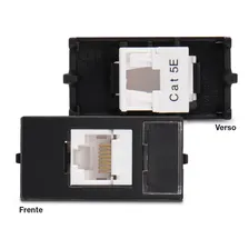 Tomada Para Rede De Informática Rj45 Cat5e Preto Fosco Foto mini 3