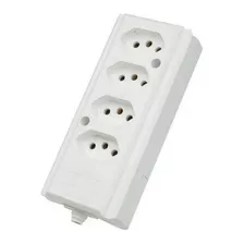 Tomada Quadrupla 10a/20a Régua P/ Extensão 2p+t Cinza Cor Branco Foto  mini 1