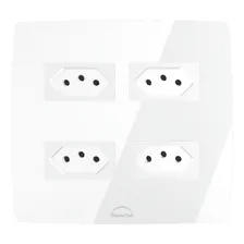 Tomada Quadrupla 10a 4x4 Dometek Cor Branco Foto  mini 1
