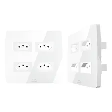 Tomada Quadrupla 10a 4x4 Dometek Cor Branco Foto mini  2