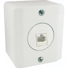 Tomada Rede Computador Rj45 Sistema Caixa Sobrepor Externo Cor Branco Foto mini 1