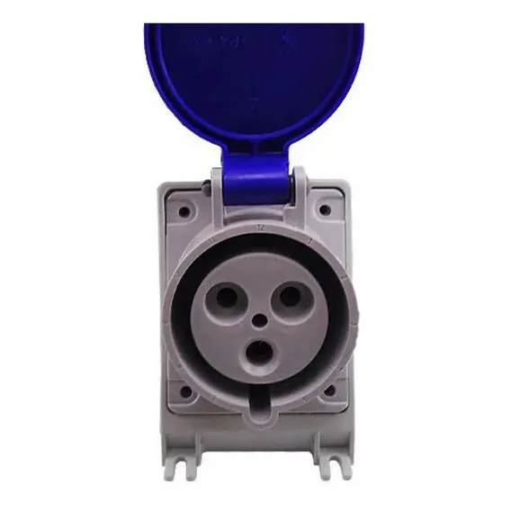 Tomada Sobrepor Newkon 2p+t 32a 200/250v 6h Ip44 N3206 Steck Cor Azul Foto 1