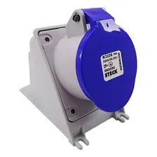 Tomada Sobrepor Newkon 2p+t 32a 200/250v 6h Ip44 N3206 Steck Cor Azul Foto mini 4