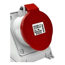 Tomada Sobrepor Newkon 2p+t 32a 380/440v 9h Ip44 N3209 Steck Cor Vermelho Foto mini 3