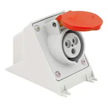 Tomada Sobrepor Newkon 2p+t 32a 380/440v 9h Ip44 N3209 Steck Cor Vermelho Foto mini 1