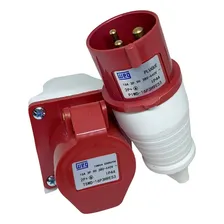 Tomada Sobrepor + Plugue 16a 380v 440v 9h 3p Weg Vermelho Foto mini 1