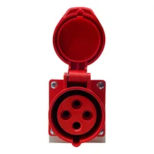 Tomada Sobrepor + Plugue Industrial 3p+t+n 16a Vermelho 380v Foto mini 4