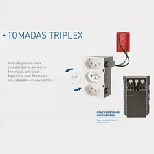 Tomada Tripla Monobloco 10a Cinza Pial Plus+ Legrand Foto mini 2