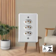 Tomada Tripla Monobloco 20a Stylus Ilumi Fácil Cor Branco Foto mini 2
