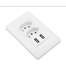 Tomada Usb Dupla 2 Entradas Carregar Celular Tablet Tomadas Cor Branco Foto mini 4
