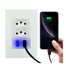 Tomada Usb Dupla Com Espelho - Valecom Foto mini 1