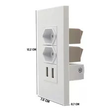 Tomada Usb Duplo De Parede iPhone 7 Galaxy J5 J7 Cor Branco Foto mini 2