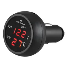 Tomada Usb Veicular C/ Medidor De Bateria E Temperatura 2018 Cor Vermelho Foto mini 1