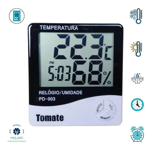 Tomate termo-higrômetro digital + certificado calibração rastreável Foto 1