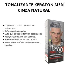 Tonalizante Keraton Men Cinza Natural Tom 4 castanho Foto mini  3