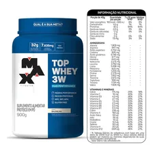Top Whey Protein 3w - 900g - Max Titanium - Sabores Sabor Baunilha Foto mini 2