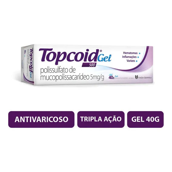 Topcoid Gel 500 40g Para Inflamações, Varizes E Hematomas Foto 1