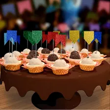 Topo Bolo Doces Festa Junina Apliques Enfeite De Mesa Kit 10 Foto mini 3