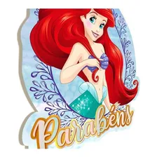 Topo Bolo Sereia Ariel 7 Toppers Eva Com Palito Aniversário Foto mini 3