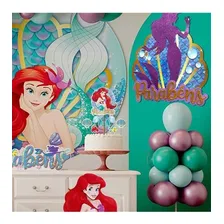 Topo Bolo Sereia Ariel 7 Toppers Eva Com Palito Aniversário Foto mini 2