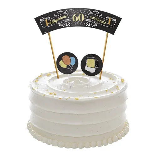 Topo De Bolo 60 Anos - 7 Itens Foto 1