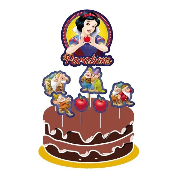 Topo De Bolo Branca De Neve Topper Decoração Festa Aniversár Foto 1