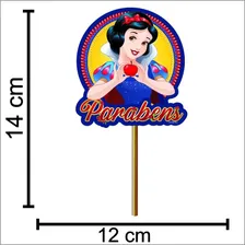 Topo De Bolo Branca De Neve Topper Decoração Festa Aniversár Foto mini 2