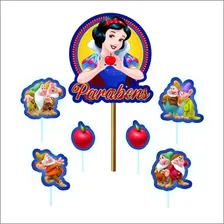 Topo De Bolo Branca De Neve Topper Decoração Festa Aniversár Foto mini 4