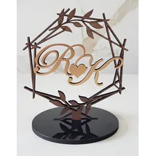 Topo De Bolo Casamento Iniciais Dos Noivos Personalizado Foto mini 2