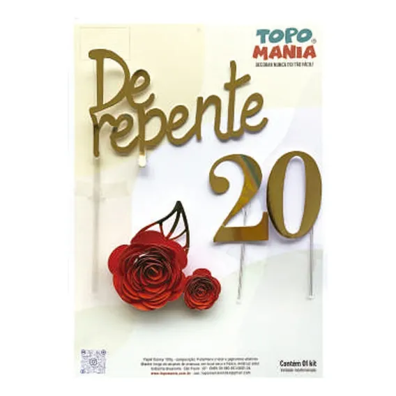 Topo De Bolo De Repente Idades Dourado Topo Mania 1und Cor 20 Foto 1