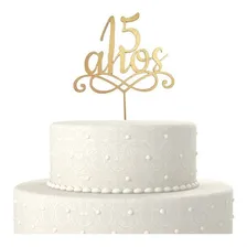 Topo De Bolo Decoração Festa Debutante 15 Anos Dourado Foto mini 1