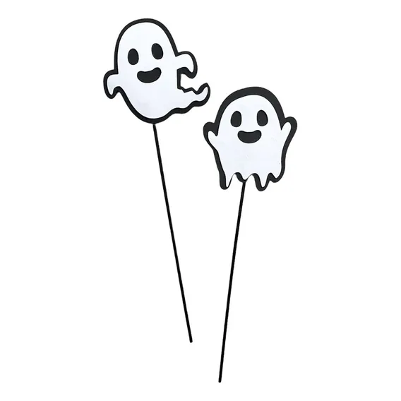 Topo De Bolo Fantasminhas Decoração De Halloween Kit Com 2 Foto 1