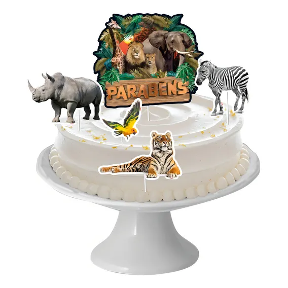 Topo - Topper - Decoração De Bolo - Festa Safari Foto 1
